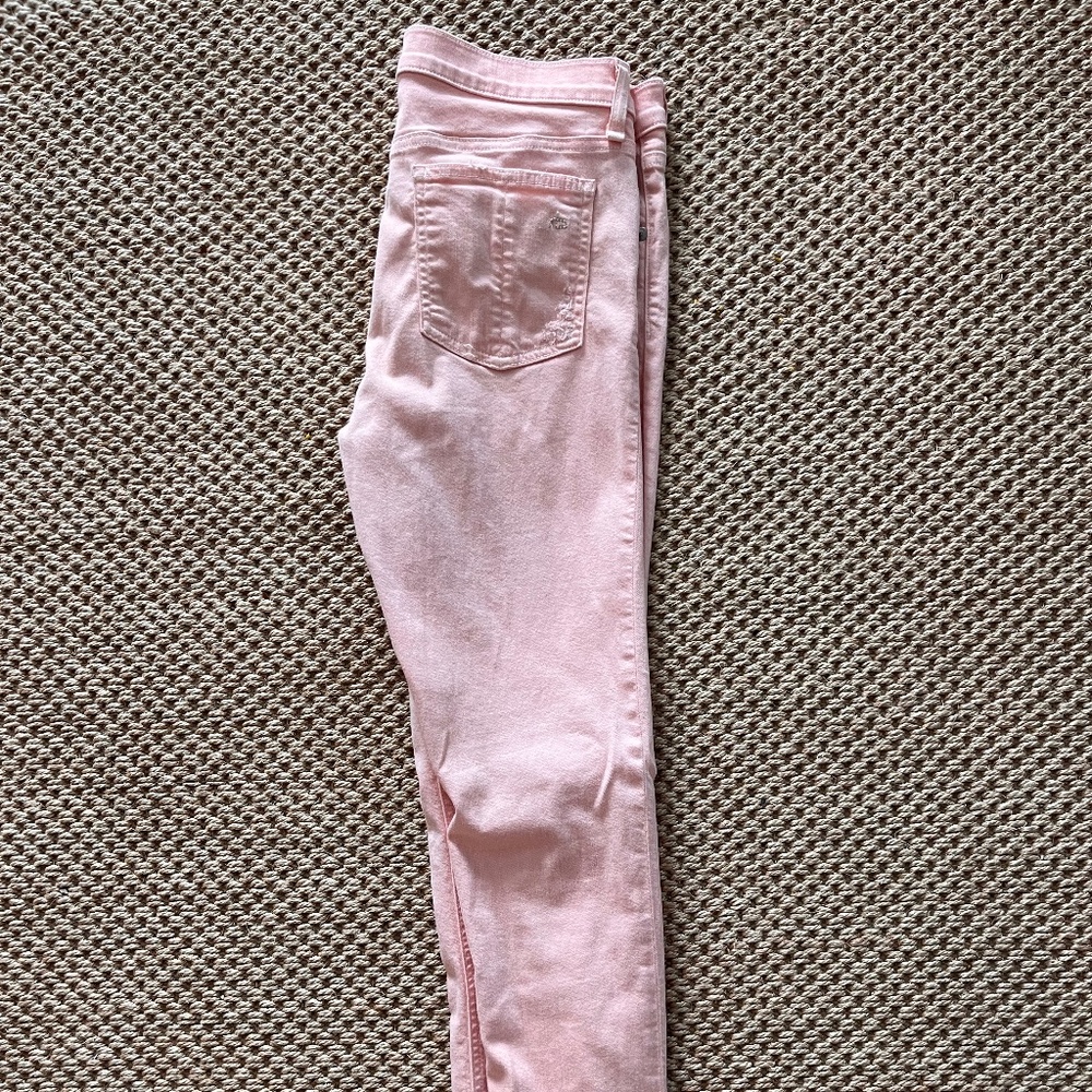 Rag and Bone pink skinny ripped jeans